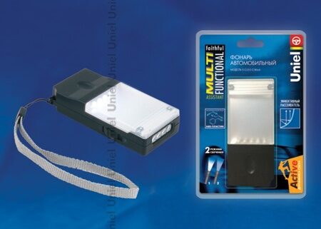 S-CL013-C Black Фонарь Uniel серии Стандарт «Faithful Multifunctional Assistant», пластиковый корпус,5+4 LED,4хААА