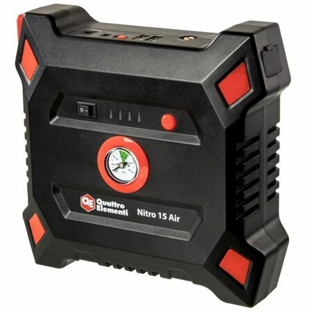 Пусковое устройство QUATTRO ELEMENTI Nitro 15 Air  (12В, 15000 мАч, 600 А,  Компрессор, USB, LCD -  фонарь)